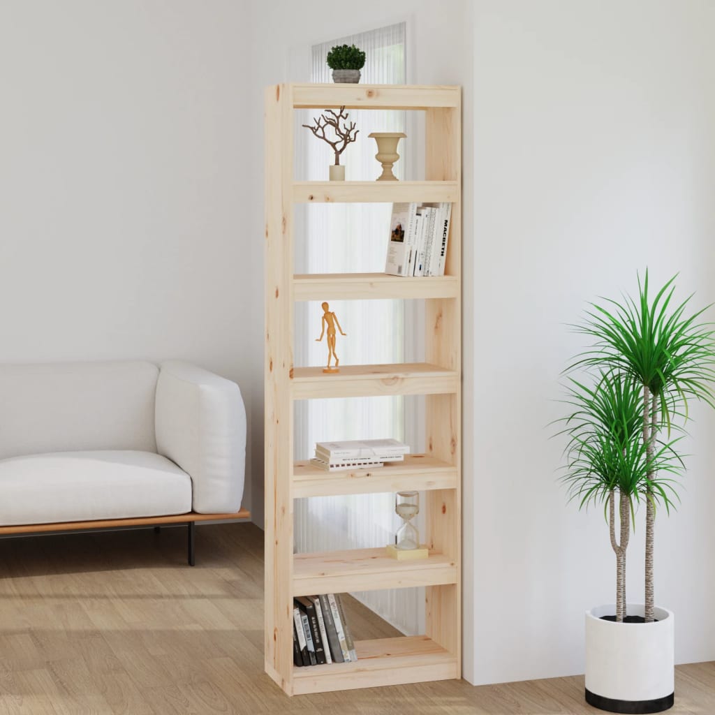bogreol/rumdeler 60x30x199,5cm massivt fyrretræ