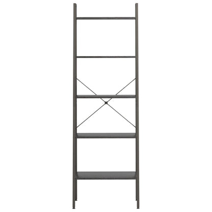 Stigereol med 5 hylder 56x35x174 cm sort