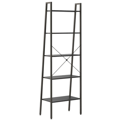Stigereol med 5 hylder 56x35x174 cm sort